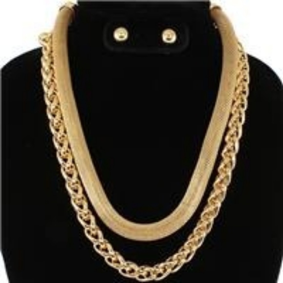 Double Chain Gold Necklace - Picture 1 of 1